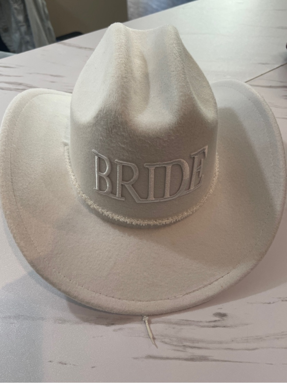 BRIDE White Felt Cowboy Hat